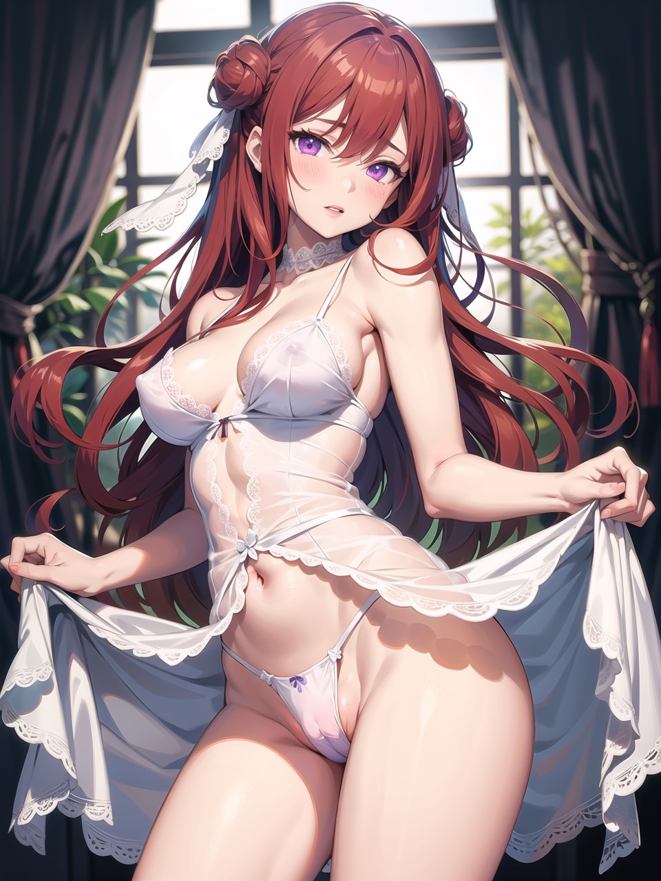 セクシーな白ネグリジェ二次元美少女７