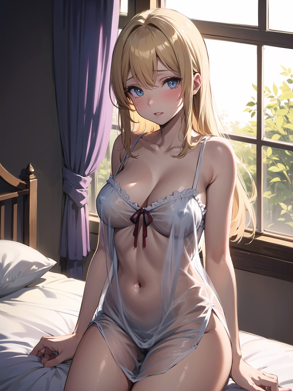 セクシーなシミーズを身にまとう超絶かわいい二次元美少女９