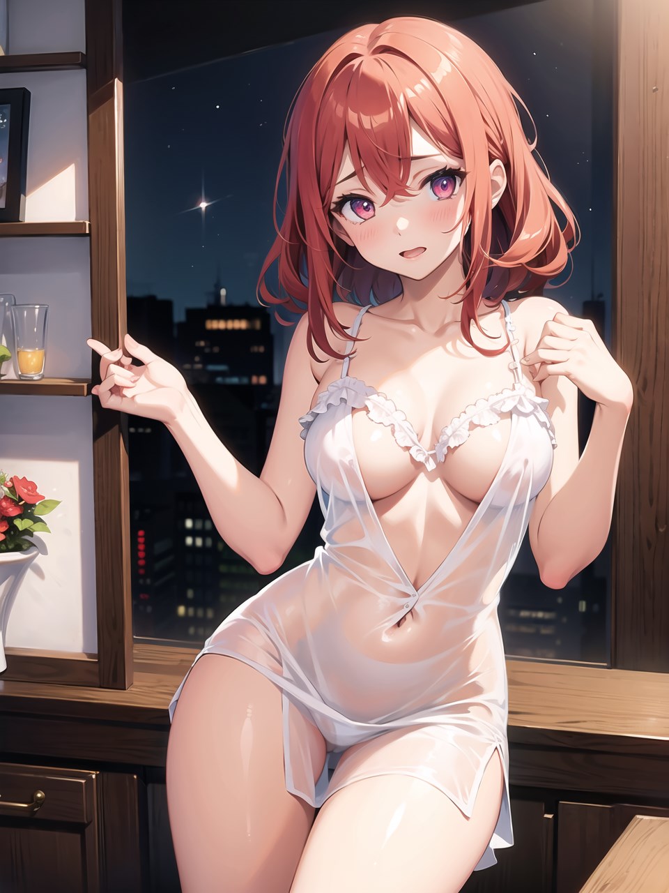 セクシーなシミーズを身にまとう超絶かわいい二次元美少女１６