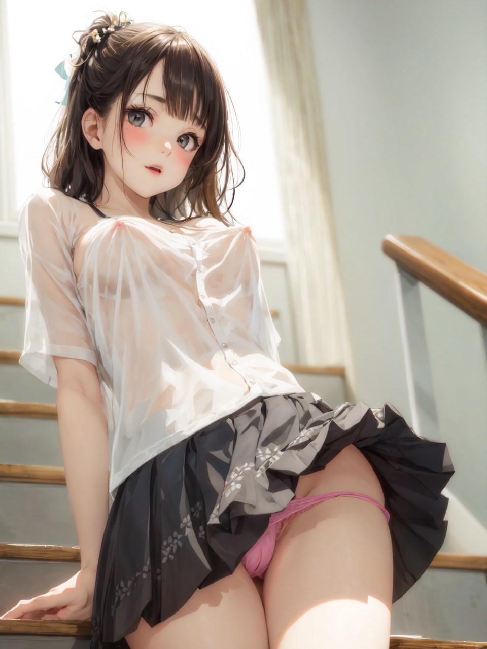 階段の下からエロ美少女２