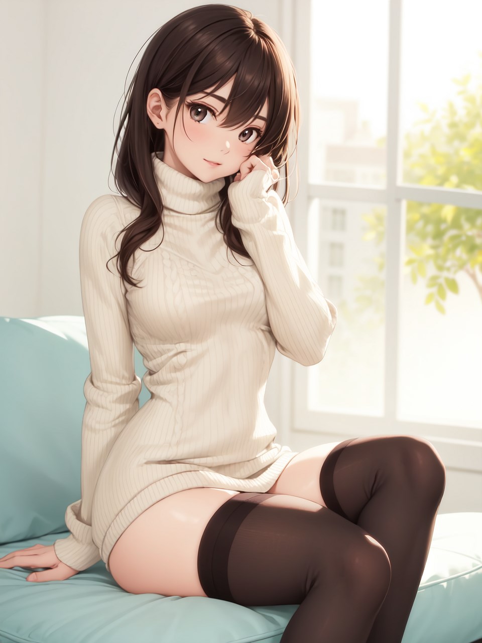 彼女にしたいエッチなニットガール